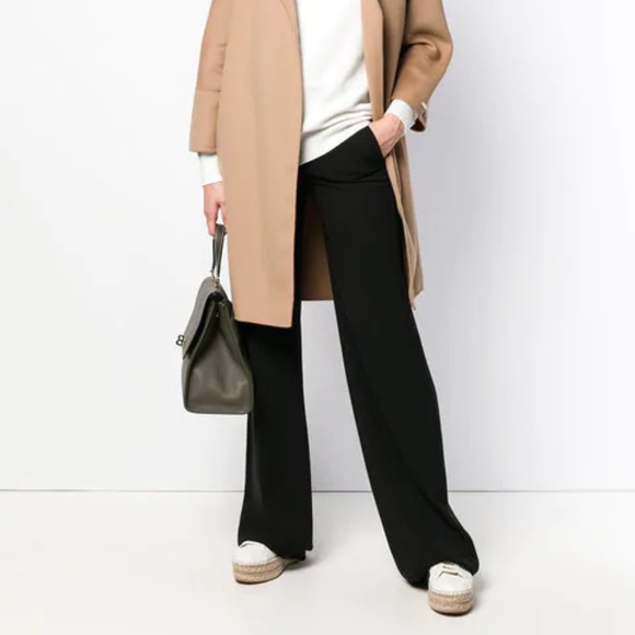 MaxMara Pants - MaxMara Black Luglio Wide Leg Dress Pants Size 8
